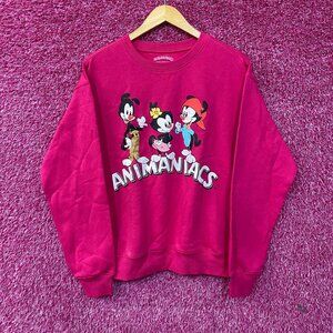 Animaniacs Cartoon Pink Crewneck Sweatshirt Medium